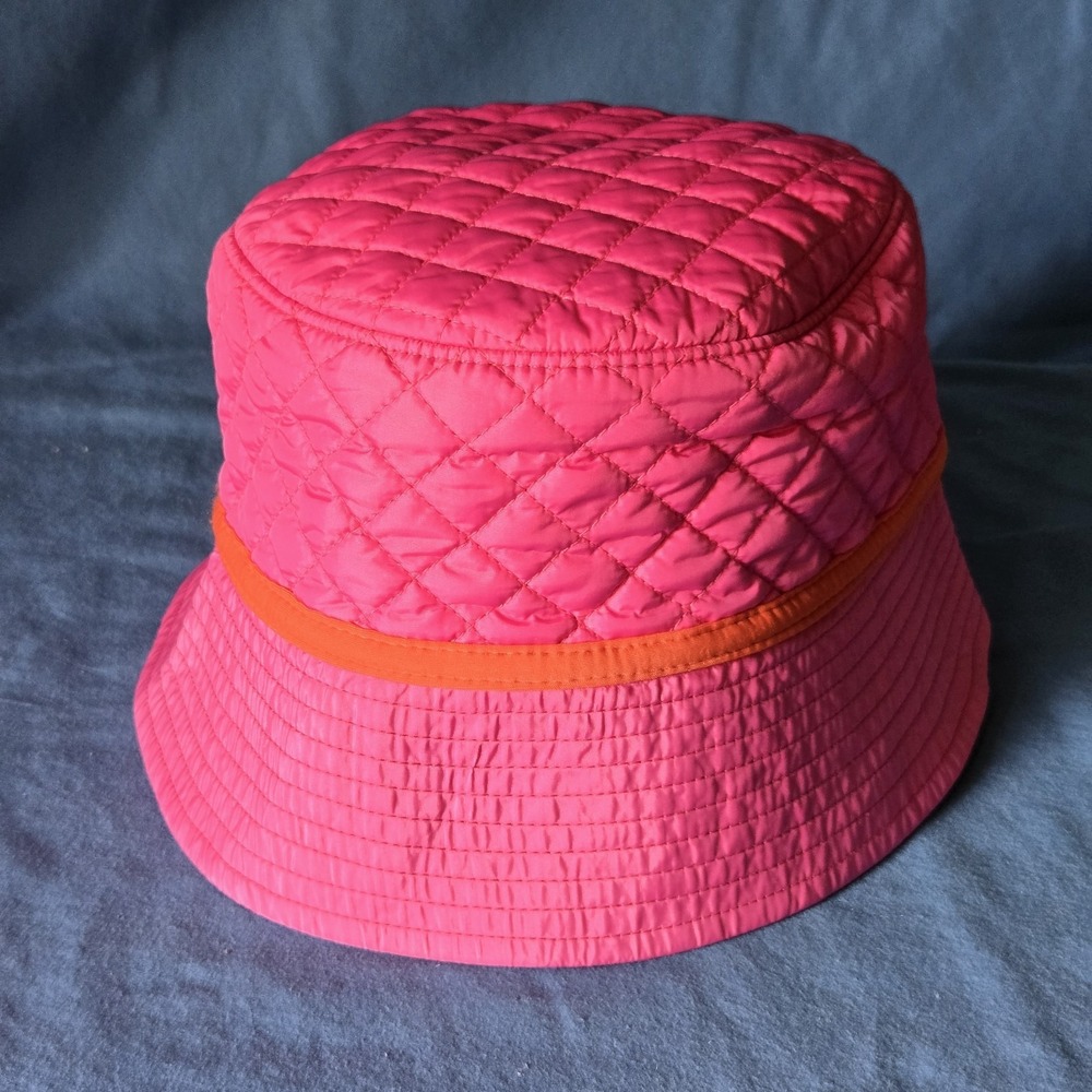 Land's End Neon Pink Primaloft Quilted Bucket‎ Hat Women's Size S/M